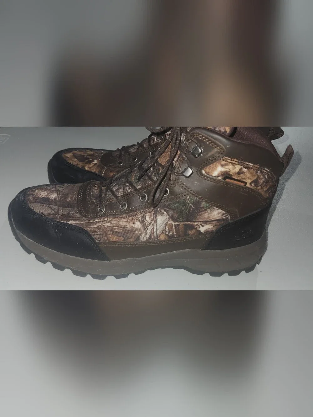 Men's Ozark Trail Bruce Waterproof Brown Camo Hiking Boots Size 11.5